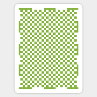 Checkerboard Pattern - Green White Sticker